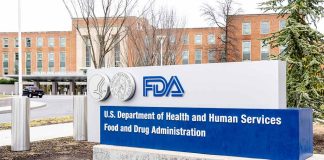 FDA building exterior with department signage near entrance