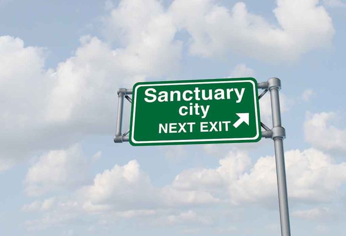 1031290987 featured image Green road sign saying sanctuary city next exit