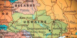 Map showing Ukraine and surrounding countries