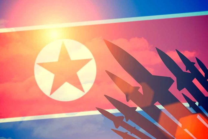 395414536 featured image North Korean flag with missile silhouettes