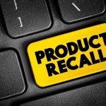Black keyboard with Product Recall yellow key