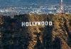 The Hollywood sign on a hillside