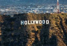 The Hollywood sign on a hillside