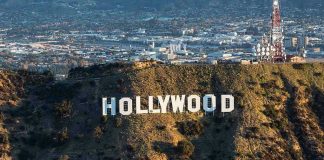 The Hollywood sign on a hillside