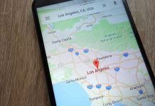 Partisan War: Indiana Strikes Back Against California Smartphone displaying map of Los Angeles California