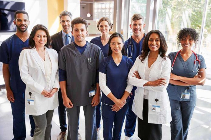 1133218364 Group of medical professionals in a hospital setting
