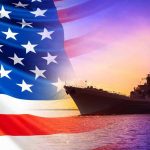 Naval Showdown Escalates—No One Saw This Coming American flag overlaying warship at sunset