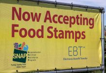 186,000 Dead on SNAP Rolls: Fraud Exposed! Yellow sign now accepting food stamps EBT SNAP