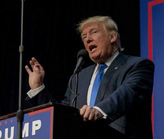 787487758 Person speaking into microphone at a podium