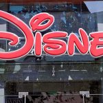 Hollywood Star EXPLODES Over Disney “Fascism” Bright red Disney logo displayed on a storefront window