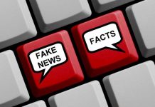 Keyboard keys labeled Fake News and Facts.