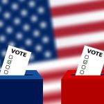 Thousands of Ballots FLAGGED! Ballots in boxes with American flag background.