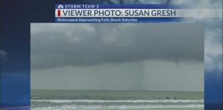 Beach Tornado ERUPTS Mid-Contest Waterspout becomes brief tornado on Folly Beach