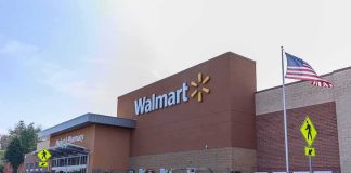 Walmart’s Chill Signals Consumer Squeeze Walmart storefront with American flag and outdoor garden center