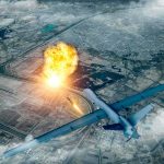 Ukraine Punches Deep—Refinery Chaos Spreads military drone launching missile over cityscape
