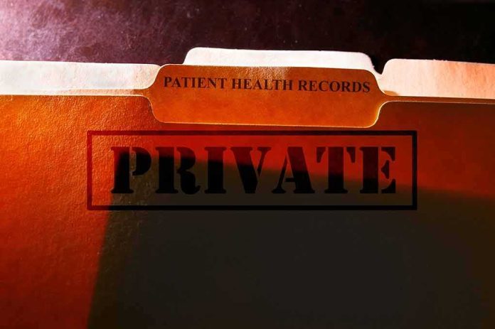 file folders labeled for patient health records marked private