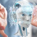 Proof: AI War Plot Exposed – SCARY robot head hologram between outstretched hands