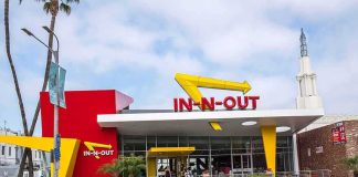 Drive-Thru Chaos Shocks In-N-Out In-N-Out Burger restaurant exterior with red and yellow design