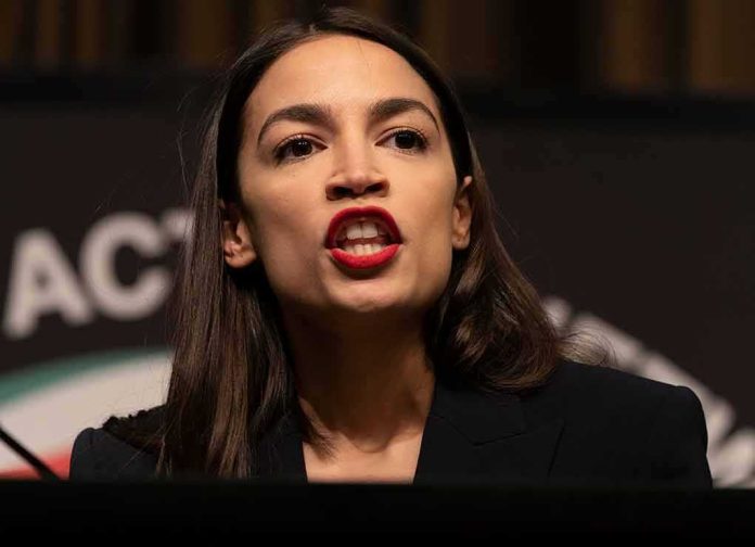 woman speaking passionately at a podium
