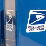 USPS mail collection boxes lined up outdoors