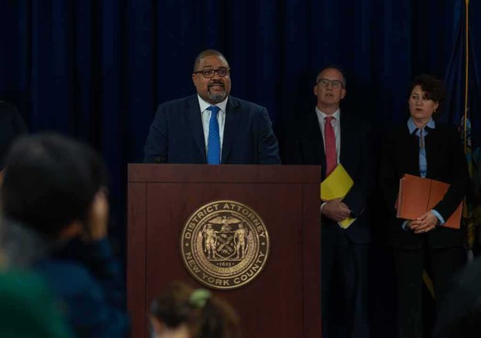 Man at podium during press conference with officials behind him