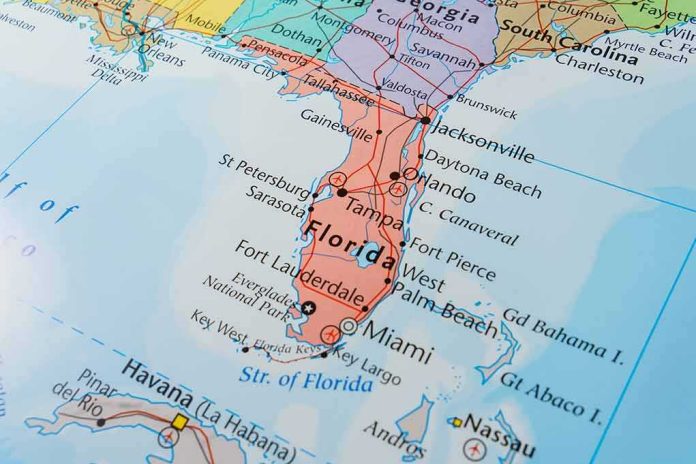Map of Florida and surrounding regions
