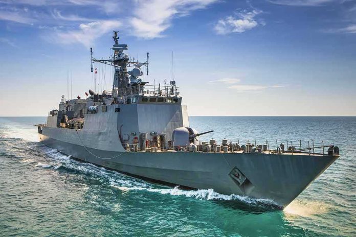 naval warship cruising on open sea
