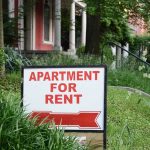 Sign indicating an apartment is available for rent